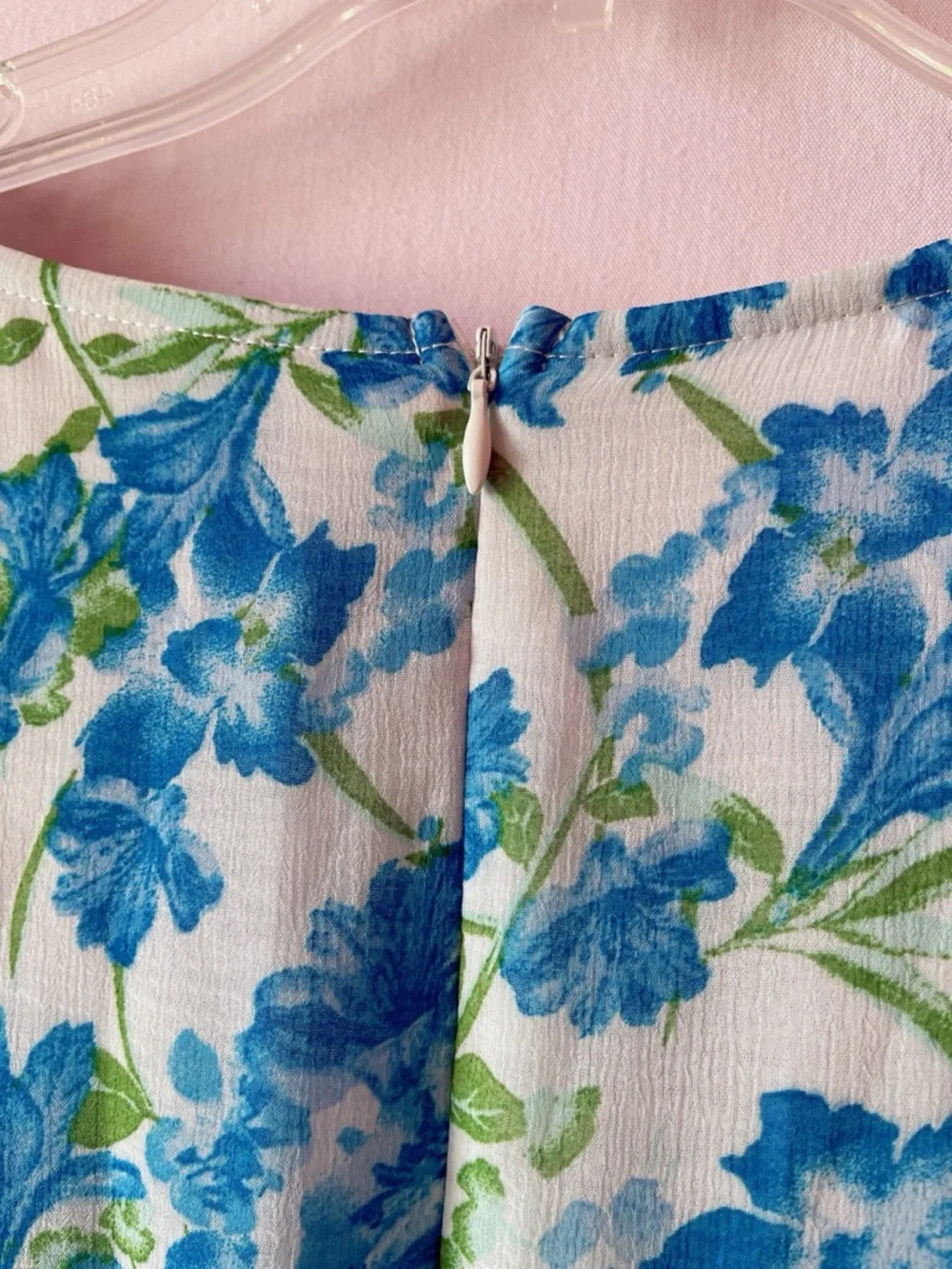 Lulus Glorious White and Light Blue Floral Print Ruffled Mini Dress 💐🩵🌿 - Picture 7 of 11